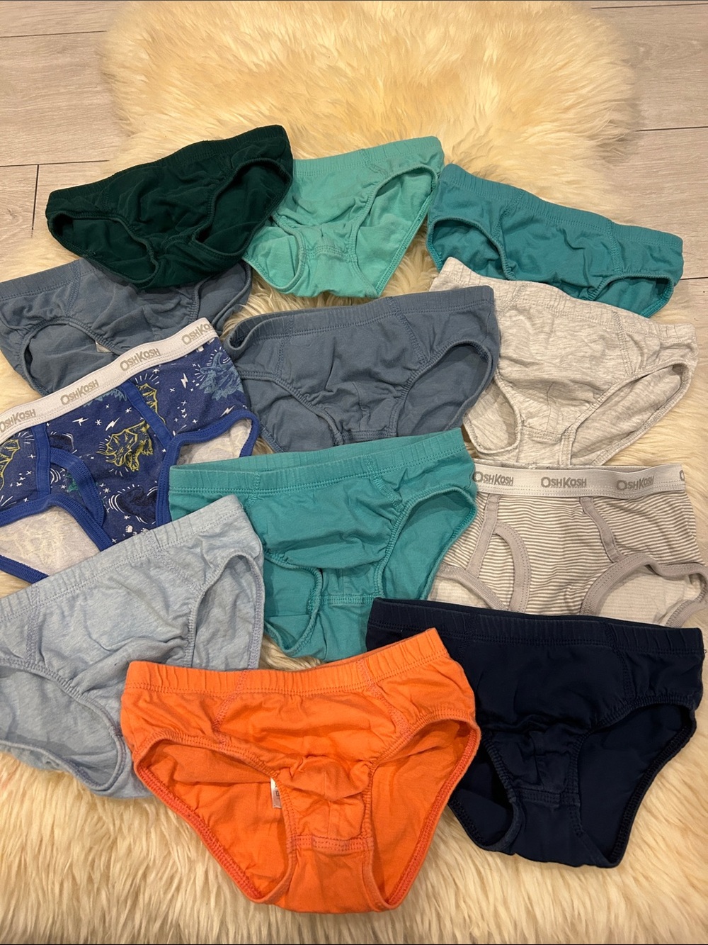 OshKosh B'gosh Boys' Assorted Briefs in Teal, Navy, Orange, Gray, Light Blue